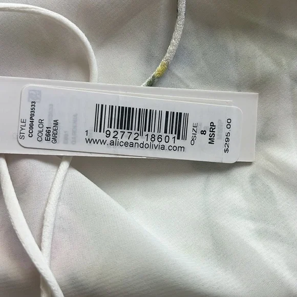 NWT Alice + Olivia Harmony Gardenia Floral Maxi Slip Dress Size 8 - Picture 7 of 9